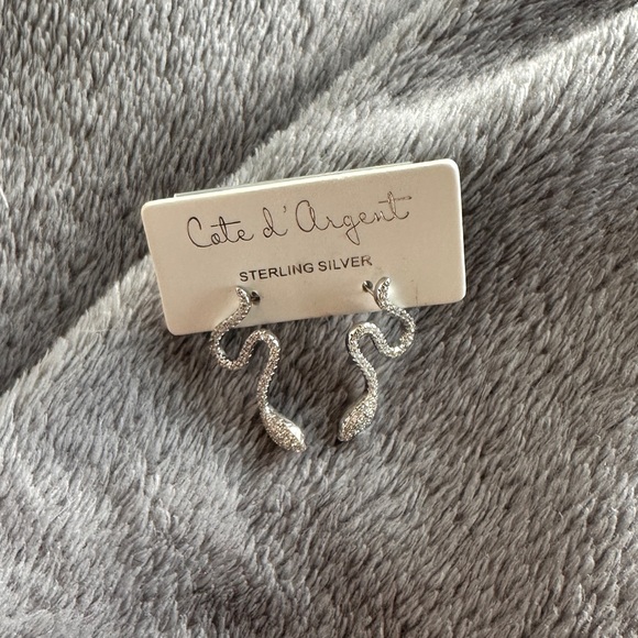 NWT Silver sparkly snake earrings - Picture 3 of 5